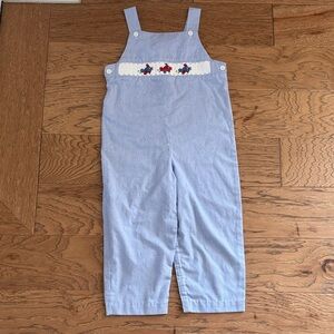 Vive La Fete Airplanes Embroidered Blue Gingham Romper